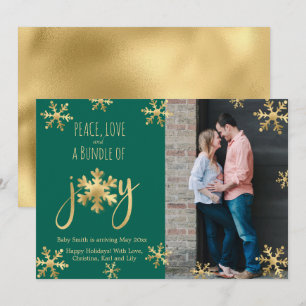 Joy Photo Christmas Pregnancy Announcement Cards