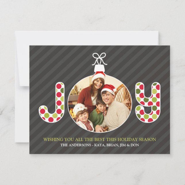 Joy Photo Holiday Christmas Card (Front)
