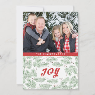 Joy Pine Bows 2015 Holiday Photo Card