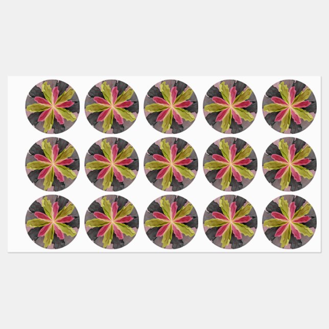 Joy, Pink Green Anthracite Fantasy Flower Fractal (Sheet)