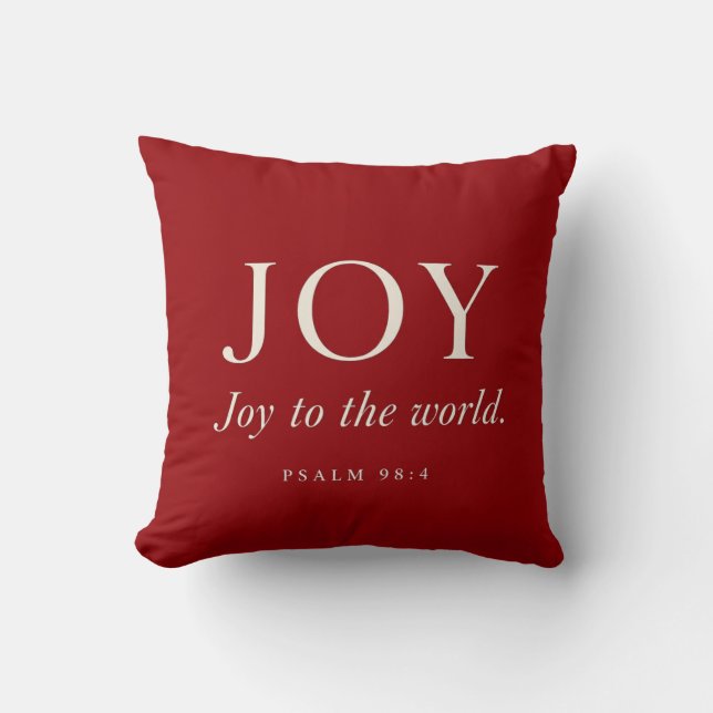JOY | Psalm 98:4 | Christmas Gift Throw Pillow (Front)