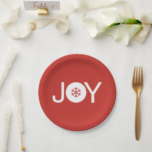Joy Red Paper Plate