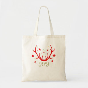 Joy Reindeer  -Cute Joy Reindeer Christm Tote Bag