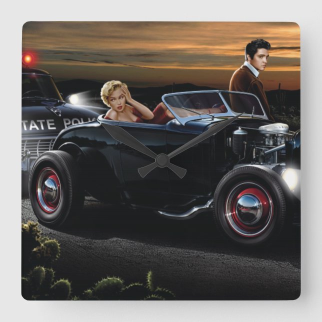 Joy Ride Square Wall Clock (Front)