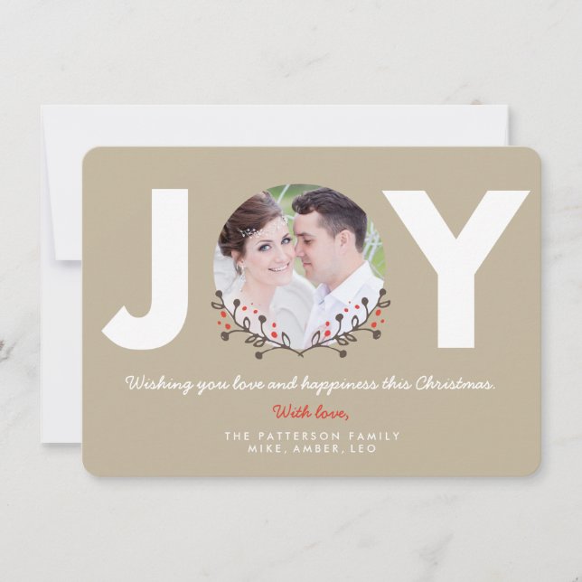 JOY Rustic | Carte photo de vacances (Devant)