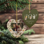 Joy Rustic Woodsy Watercolor Mushroom Family Photo Ceramic Ornament<br><div class="desc">Embrace the whimsy of the season with our enchanting "joy" watercolor woodland woodsy mushroom holiday photo ornament! It's the perfect way to send add a little artistic magic to your holiday season celebrations. Our whimsical and charming design is bursting with our hand-painted watercolor mushrooms, winter greenery, and berries. Spread joy...</div>