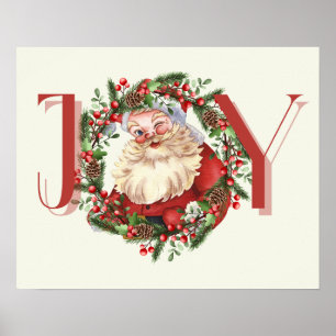 JOY Santa décoration murale de Noël Poster