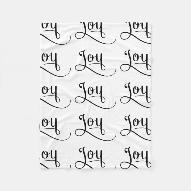 Joy Script Black Fleece Blanket (Front)