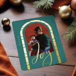 Joy Script Elegant Arch Photo Family Frame Foil Holiday Card<br><div class="desc">Elegant modern stripes photo holiday foil card. Our Design features an elegant modern photo arch in gold foil along with "Joy" written in a calligraphy font in gold foil. Customize with your own photo added to the photo arch along with the year and family signature which is also in gold...</div>