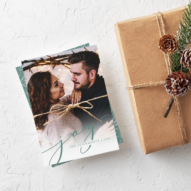Joy Script | Elegant Vertical Christmas Holiday Card (Creator Uploaded)