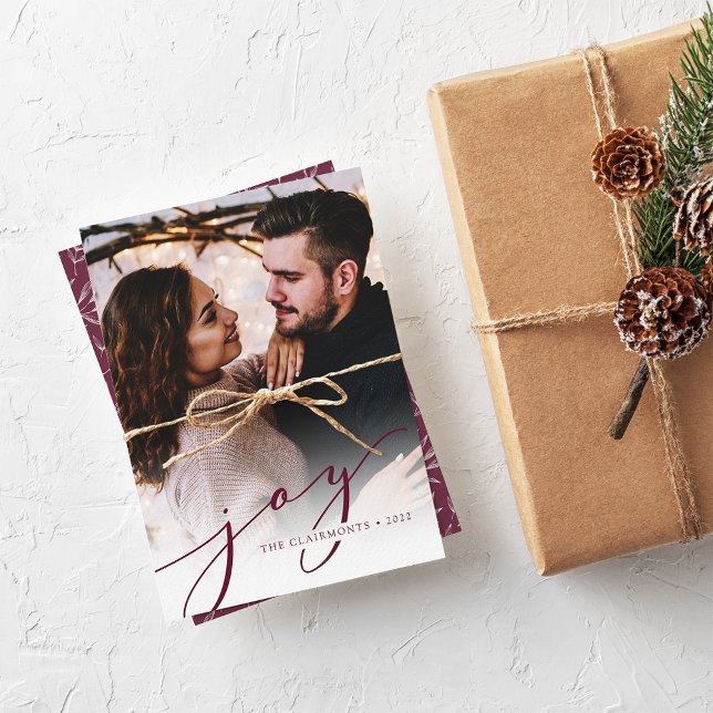 Joy Script | Elegant Vertical Christmas Holiday Card (Creator Uploaded)