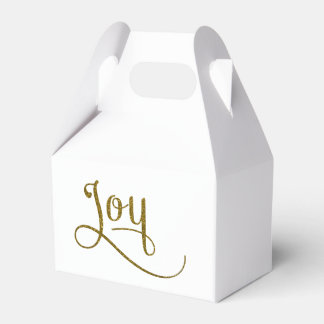 Joy Script Gold Glitter Favor Box