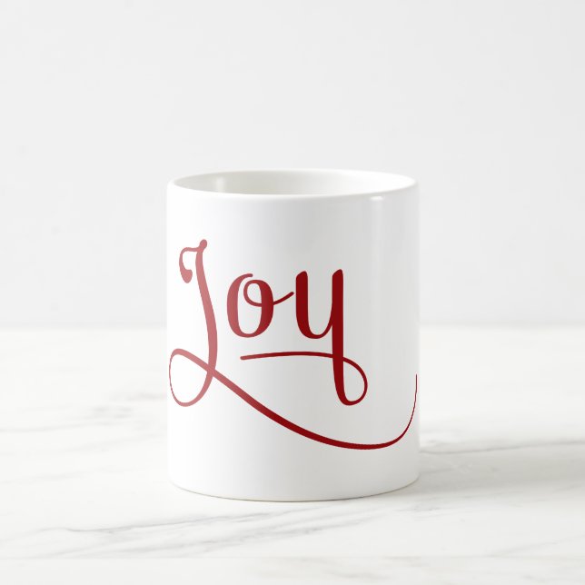 Joy Script Red Coffee Mug (Center)