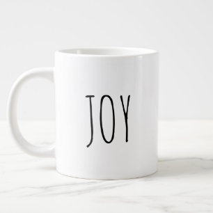 "Joy" Simple Modern Farmhouse Large Coffee Mug