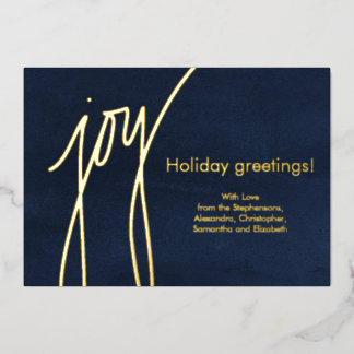 Joy Simple Modern Gold Script Holiday Card