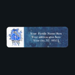 Joy Snowflake Kiwi Bird Blue Address Label<br><div class="desc">Be cute, be elegant, be joyful. Here is a cute cartoon kiwi bird decked out for the holidays in a blue snowfflake waving and standing on "JOY" stylized with a swirly "O". Write in your personalized name and address on a midnight indigo sky with stars. Makes a great gift for...</div>