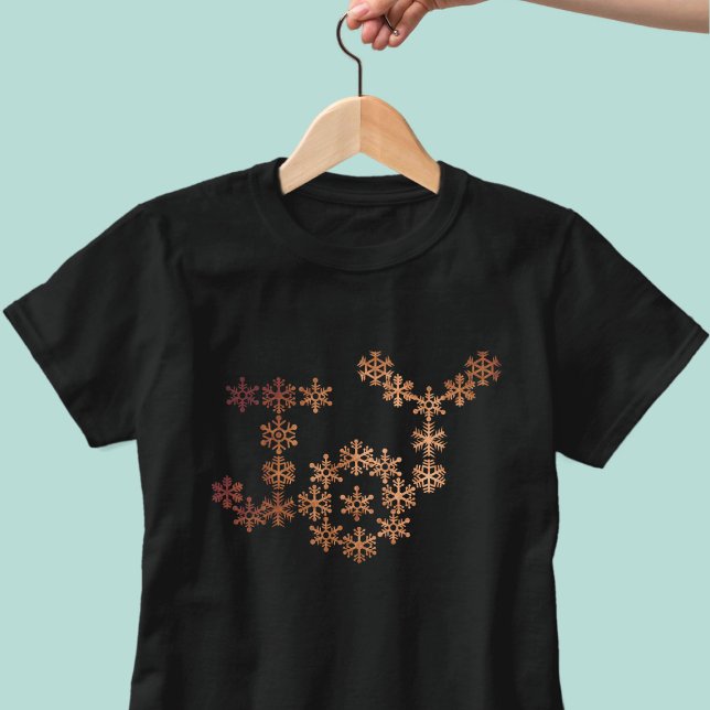 Joy Snowflake Noël Fête T-shirt Festive (Joy to the world! And if your name is Joy & you love faux foil snowflakes- this is the shirt for you)