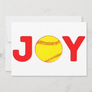 Joy Softball Flat Holiday Card