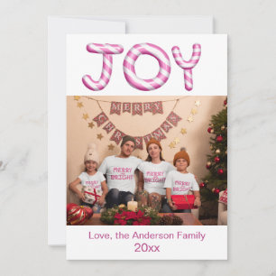 Joy Sucre de canne rose - Carte de Noël