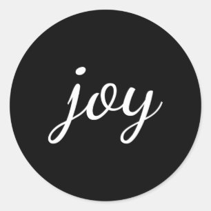 Joy The Word Joy Positive Messge Uplifting And Ins Classic Round Sticker