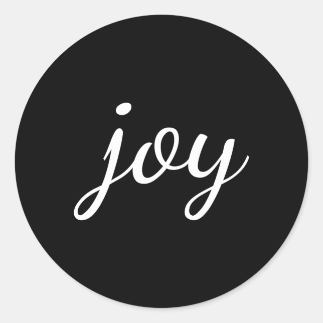 Joy The Word Joy Positive Messge Uplifting And Ins Classic Round Sticker (Front)
