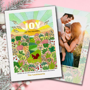 Joy to the Squirrel Photo Foil Holiday Card