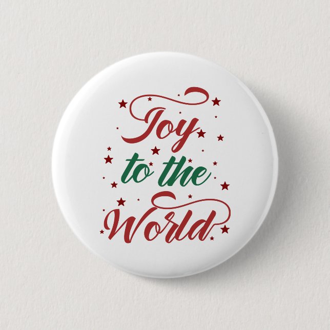 joy to the world 2 inch round button (Front)