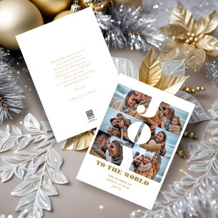 Joy to the World 6 Custom Photos Collage Holiday Card