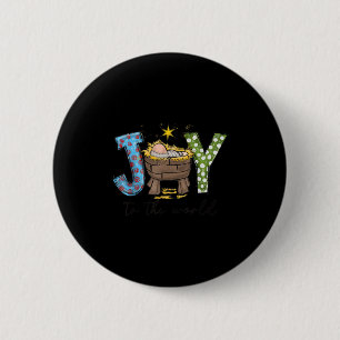 Joy To The World Baby Jesus Christmas Nativity Sce 2 Inch Round Button