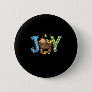 Joy To The World Baby Jesus Christmas Nativity Sce 2 Inch Round Button