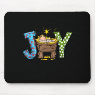 Joy To The World Baby Jesus Christmas Nativity Sce Mouse Pad
