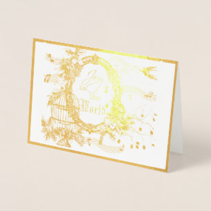 Joy to the world cardinal foil Christmas Card