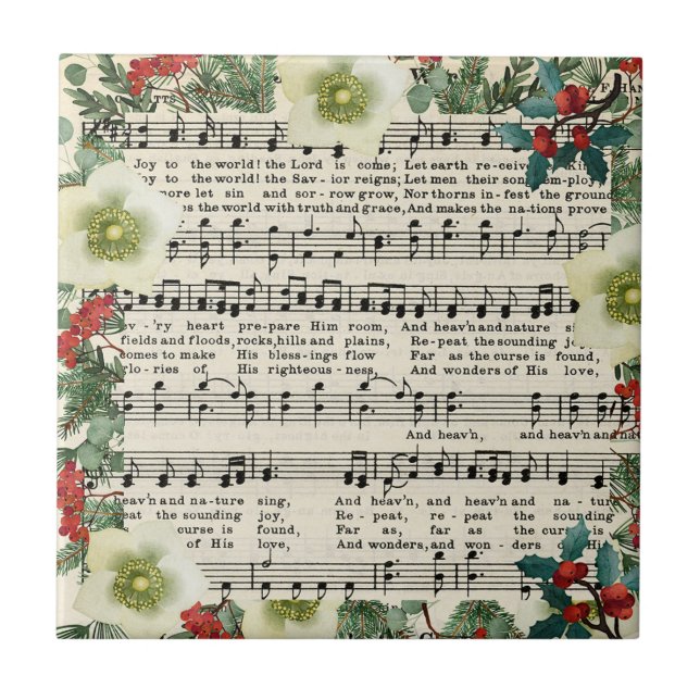 Joy to the World Ceramic Tile (Front)
