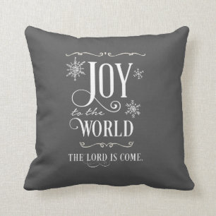 Joy to the World Chalkboard Christmas Pillow