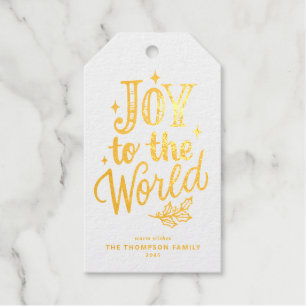 Joy to the World Chalkboard Lettering Christmas Gift Tags