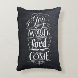 Joy to the World Chalkboard Lettering Religious Decorative Pillow