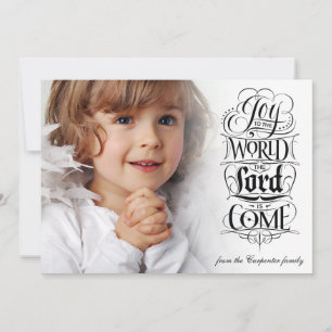 Joy to the World Christian Christmas Photo Holiday Card