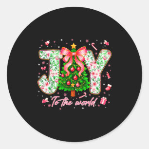 Joy To The World Christian Jesus Pjs Xmas Women Gi Classic Round Sticker
