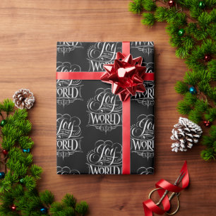 Joy To the World - Christmas Calligraphy Elegant Wrapping Paper