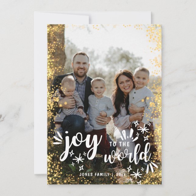 Joy to The World Christmas Card Holiday Card (Front)