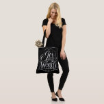 Joy to the World Christmas Chalkboard Calligraphy Tote Bag<br><div class="desc">Whenever I sing this Christmas carol, the 'Joy to the World' portion is always so much fun. It comes out in full strength and with… JOY. That was the inspiration for this marvellous piece of calligraphic artwork by professional lettering artist Ivan Angelic. So sticking and elegant on black. See this...</div>