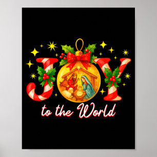 Joy To The World Christmas Christian Nativity Poster
