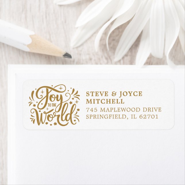 Joy To The World Christmas Holidays Gold Script (Insitu)