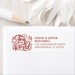 Joy To The World Christmas Holidays Red Script
