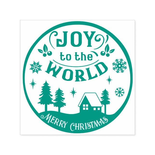 Joy to the World Christmas Landscape  Self-inking Stamp (Design)