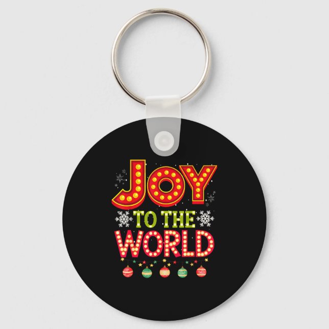 Joy To The World Christmas Pajamas For Kids, Women Keychain (Front)