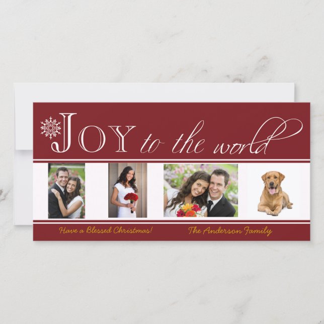 Joy to the World Christmas Photo Card (Front)