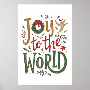Joy To The World Christmas Poster Wall Art