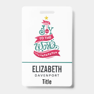 Joy to the World Christmas Quote Typography Badge