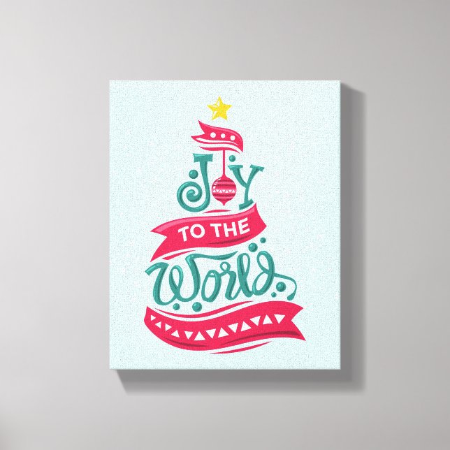 Joy to the World Christmas Quote Typography Canvas Print (Front)